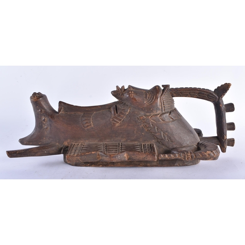 623 - AN AFRICAN TRIBAL CARVED WOOD MASK. 38 cm long.