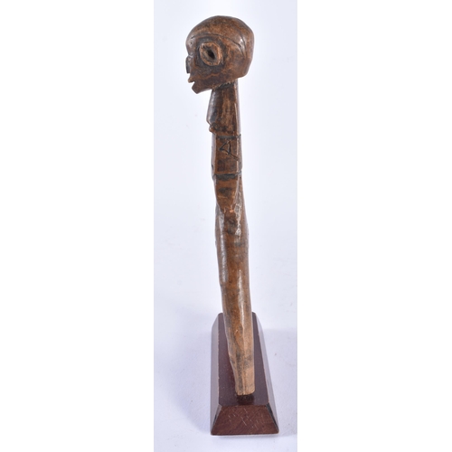 624 - AN AFRICAN TRIBAL CARVED WOOD FERTILITY PULLEY. 24 cm high.