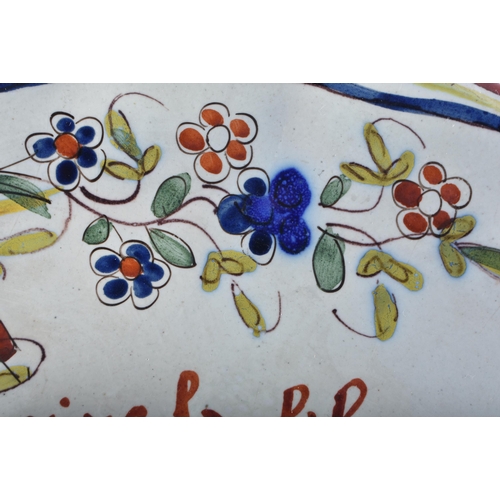 625 - AN ANTIQUE FRENCH FAIENCE REVOLUTION SCALLOPED PLATE. 22 cm wide.