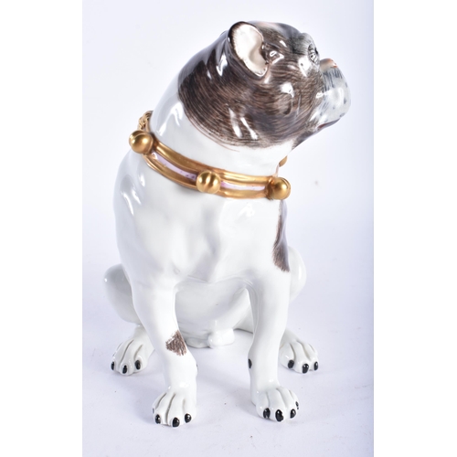 634 - A FINE GERMAN DRESDEN PORCELAIN FIGURE OF A DOG. 18 cm x 16 cm.