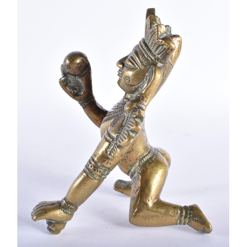 650 - A FINE 18TH CENTURY INDIAN BRONZE FIGURE OF A HINDU DEITY. 14 cm x 8 cm.