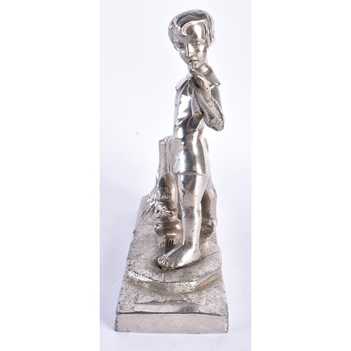 674 - AN ART DECO PIED PIPER CHROME TABLE LIGHTER. 18 cm x 15 cm.