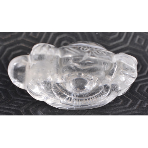 675 - A LATE 19TH CENTURY CHINESE CARVED ROCK CRYSTAL FIGURE OF A BUDDHA Late Qing. 5 cm x 5 cm.