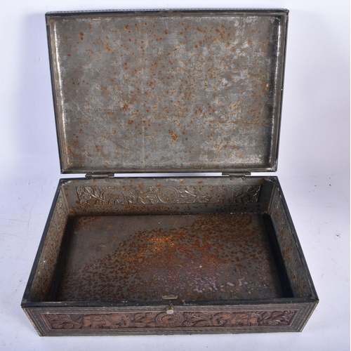 678 - A RARE HUNTLEY AND PALMERS IMITATION ANGLO INDIAN TIN BISCUIT BOX. 24 cm x 18 cm.