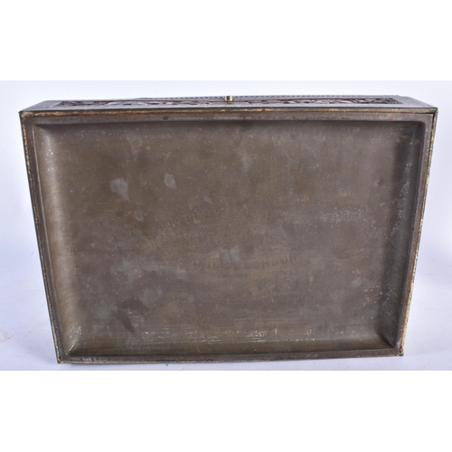 678 - A RARE HUNTLEY AND PALMERS IMITATION ANGLO INDIAN TIN BISCUIT BOX. 24 cm x 18 cm.