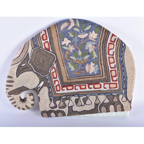 737 - A RARE EARLY 20TH CENTURY JAPANESE MEIJI PERIOD SILK EMBROIDERED TEA COSY formed as an elephant. 38 ... 