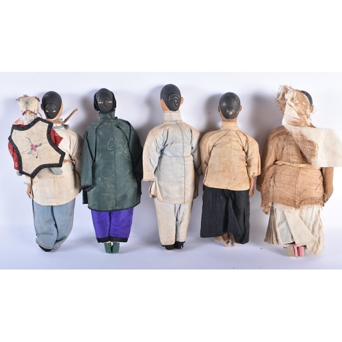 744 - A RARE SET OF TEN EARLY 20TH CENTURY CHINESE DOOR OF HOPE MISSIONARY DOLLS in various forms, with or... 