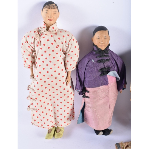 744 - A RARE SET OF TEN EARLY 20TH CENTURY CHINESE DOOR OF HOPE MISSIONARY DOLLS in various forms, with or... 