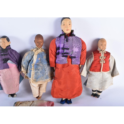 744 - A RARE SET OF TEN EARLY 20TH CENTURY CHINESE DOOR OF HOPE MISSIONARY DOLLS in various forms, with or... 