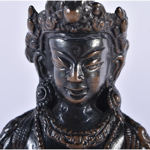 747 - AN ANTIQUE CHINESE TIBETAN INDIAN BRONZE FIGURE OF A SEATED BUDDHA possibly representing Amitayus. 1... 