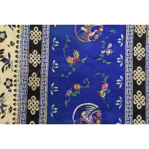 763 - Chinese Wall Tapestry Embroidered Silk Antique & Chinese Lotus Shoes. (3)