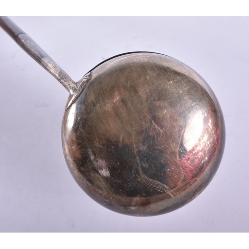 766 - .925 sterling toddy ladle w/ baleen handle. 64 grams. 40 cm long.