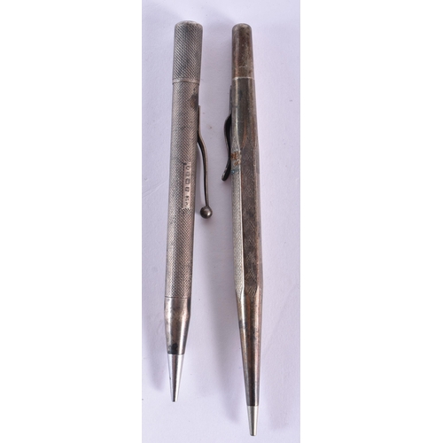 768 - 4 x .925 sterling silver pencils inc propelling, lifelong etc. 55.2 grams. 13 cm long. (4)