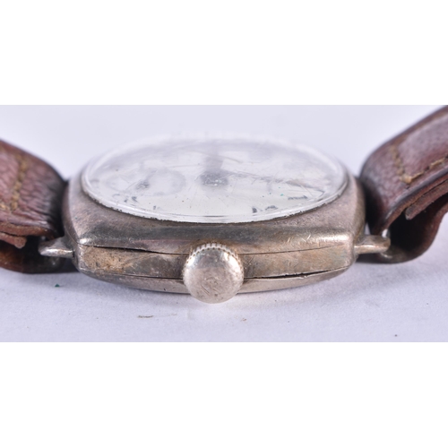 770 - Mens Vintage Waltham 925 Silver Watch Hand-Wind Working. Birmingham 1946. 41.8 grams. 3.5 cm wide in... 