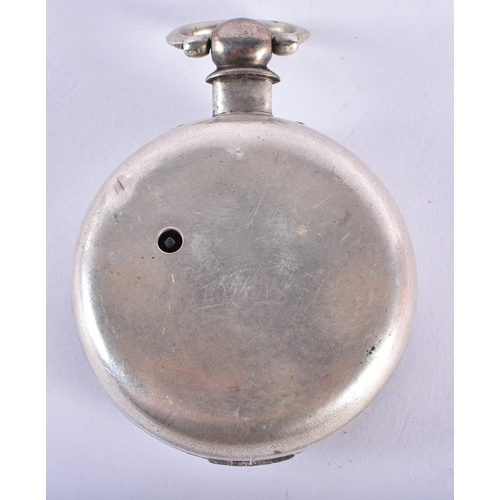 771 - Mens Antique Open Face Fusee 925 Silver Pocket Watch Key-Wind Working. Birmingham 1861. 118.8 grams.