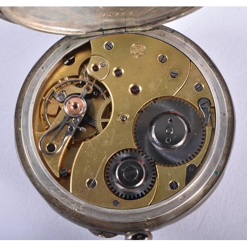 772 - Mens Vintage Teutonia 800 Silver Pocket Watch Hand-Wind Working. 90.9 grams. 5 cm diameter.