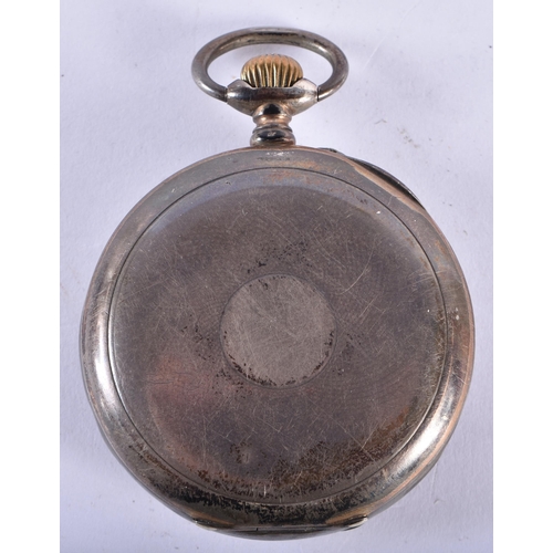 772 - Mens Vintage Teutonia 800 Silver Pocket Watch Hand-Wind Working. 90.9 grams. 5 cm diameter.