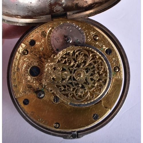 774 - Antique Pair Cased Verge Fusee 925 Silver Pocket Watch Key-Wind Spares/Repairs. London 1806. 152.7 g... 