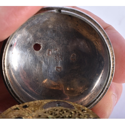 774 - Antique Pair Cased Verge Fusee 925 Silver Pocket Watch Key-Wind Spares/Repairs. London 1806. 152.7 g... 