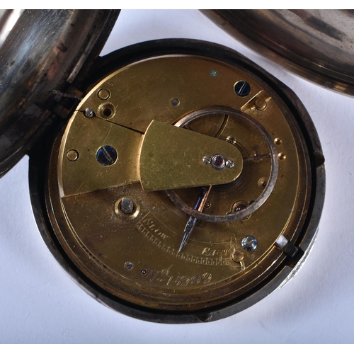 777 - Mens Antique Full Hunter 925 Silver Fusee Pocket Watch Key-Wind Spares/Repairs. London 1867. 110.6 g... 