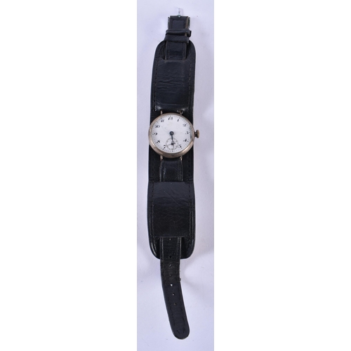 778 - Mens Vintage 925 Silver Trench Style Watch Hand-Wind Working. Birmingham 1942. 45 grams. 3.5 cm wide... 