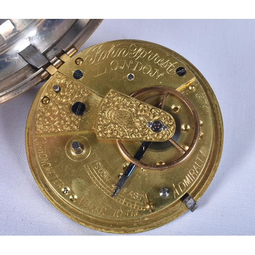 788 - Mens Victorian Open Face Silver Fusee Pocket Watch.  Movement - Key-Wind.  Hallmarked Chester 1894. ... 