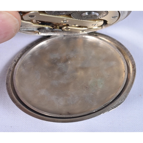 790 - Mens Antique Open Face 925 Silver Fusee Pocket Watch.  Movement - Key-Wind.  SPARES & REPAIRS .  Dim... 