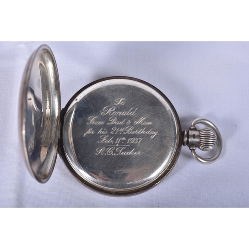 791 - Mens Antique Open Face Silver Fusee Pocket Watch.  .  Hallmarked Birmingham 1936.  Movement - Key-Wi... 