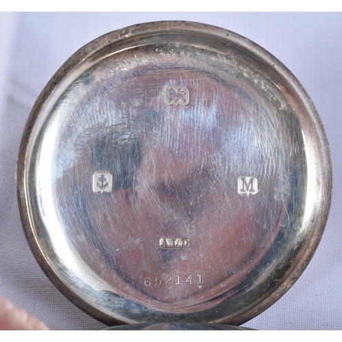 791 - Mens Antique Open Face Silver Fusee Pocket Watch.  .  Hallmarked Birmingham 1936.  Movement - Key-Wi... 