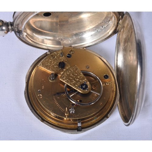 793 - Mens Antique Full Hunter Fusee Silver Pocket Watch with London Hallmark.  Movement - Key-Wind.  WORK... 