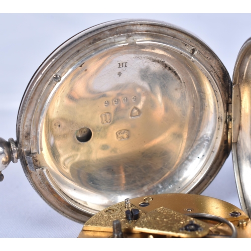 793 - Mens Antique Full Hunter Fusee Silver Pocket Watch with London Hallmark.  Movement - Key-Wind.  WORK... 