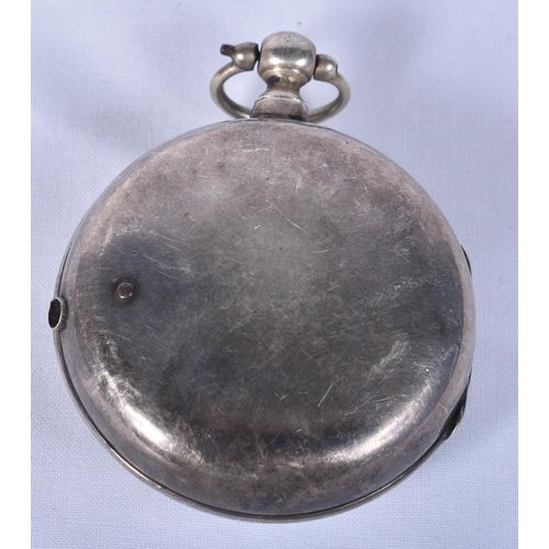 794 - A Victorian Pair Cased Verge Fusee Silver Pocket Watch. Hallmarked London 1877.   Movement - Key-Win... 