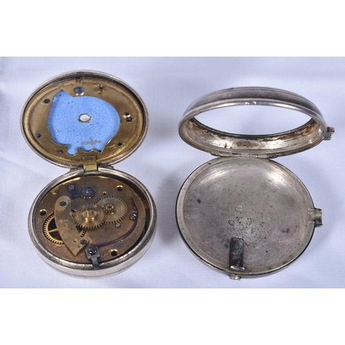 794 - A Victorian Pair Cased Verge Fusee Silver Pocket Watch. Hallmarked London 1877.   Movement - Key-Win... 