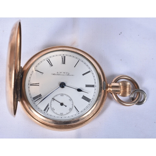 797 - Mens Vintage Half Hunter Rolled Gold Pocket Watch.  Movement - Hand-Wind.  WORKING - Running.  Dimen... 