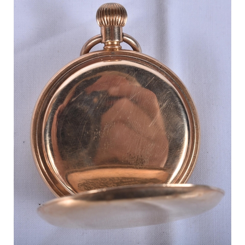 797 - Mens Vintage Half Hunter Rolled Gold Pocket Watch.  Movement - Hand-Wind.  WORKING - Running.  Dimen... 