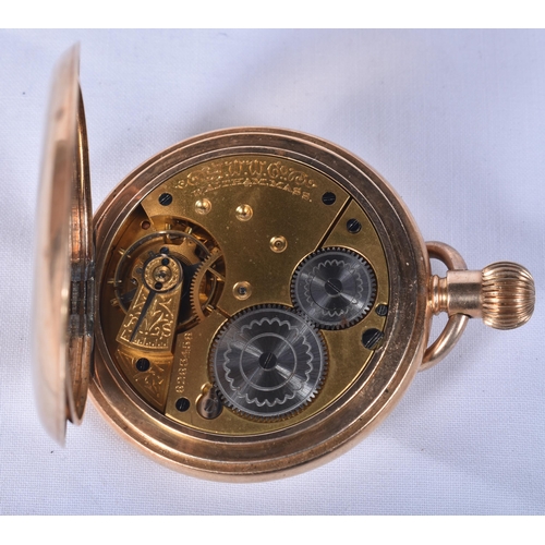 797 - Mens Vintage Half Hunter Rolled Gold Pocket Watch.  Movement - Hand-Wind.  WORKING - Running.  Dimen... 