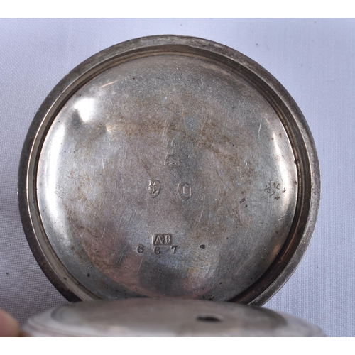 798 - A Victorian Open Face Silver Pocket Watch.  Movement - Key-Wind.  WORKING - Running.  Hallmarked Bir... 