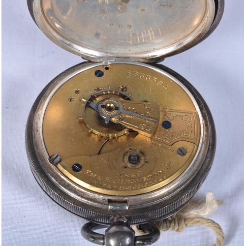 798 - A Victorian Open Face Silver Pocket Watch.  Movement - Key-Wind.  WORKING - Running.  Hallmarked Bir... 