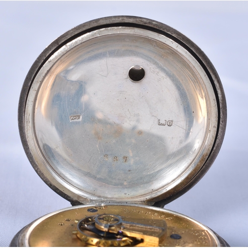 798 - A Victorian Open Face Silver Pocket Watch.  Movement - Key-Wind.  WORKING - Running.  Hallmarked Bir... 