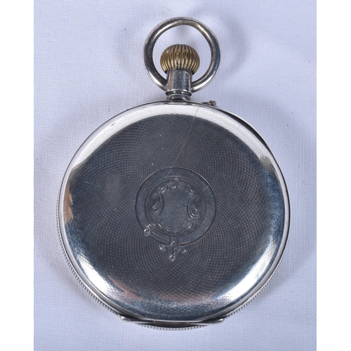 799 - Mens Vintage Open Face 925 Silver Pocket Watch.  Movement - Hand-Wind.  Stamped 925.  WORKING - Runn... 