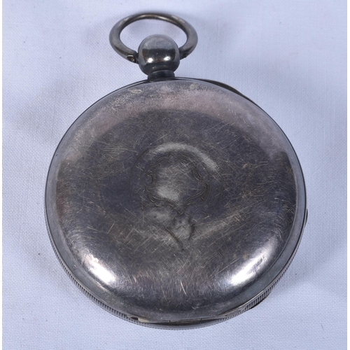 800 - A Victorian Open Face Silver Pocket Watch.   Movement - Key-Wind.  WORKING - Running.  Hallmarked Bi... 