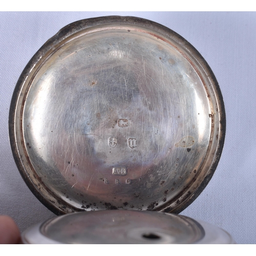 800 - A Victorian Open Face Silver Pocket Watch.   Movement - Key-Wind.  WORKING - Running.  Hallmarked Bi... 