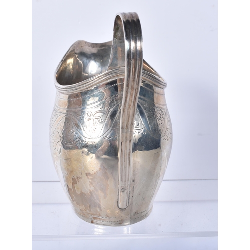 820 - A Georgian Silver Cream Jug.  Unmarked..  11.2cm x 11.3cm x 7.2cm, weight 94.9g