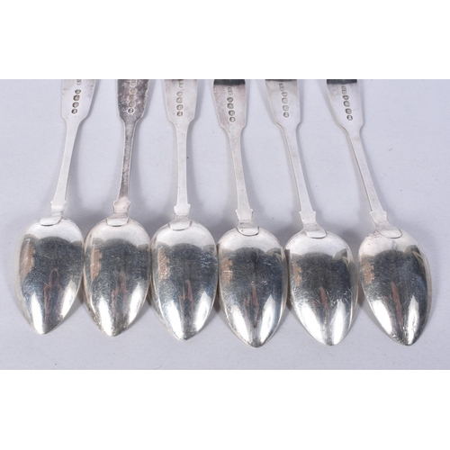 822 - Six Georgian Silver Teaspoons by Harrison Brothers.  Hallmarked London 1792.  13.2cm x 2.6cm, total ... 