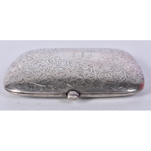 825 - An Antique Silver Cigarette Case by Payton, Pepper & Sons Ltd.  Hallmarked Birmingham 1912.  8.4cm x... 