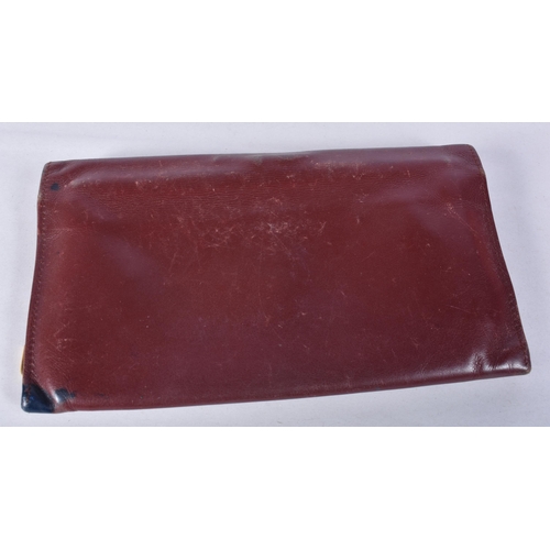 830 - Vintage CARTIER Burgundy Leather Money Purse / Wallet.  10.8cm x 19.5cm