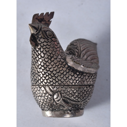 840 - Four Silver Animals.  Various marks incl 800 and 925.  Largest 5.7cm x 5.9cm x 1.6cm, total weight 1... 