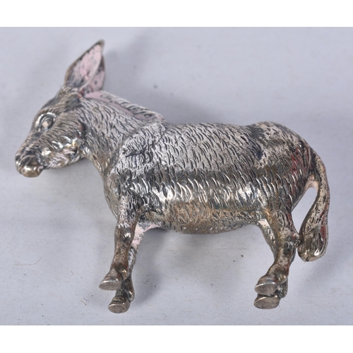 840 - Four Silver Animals.  Various marks incl 800 and 925.  Largest 5.7cm x 5.9cm x 1.6cm, total weight 1... 