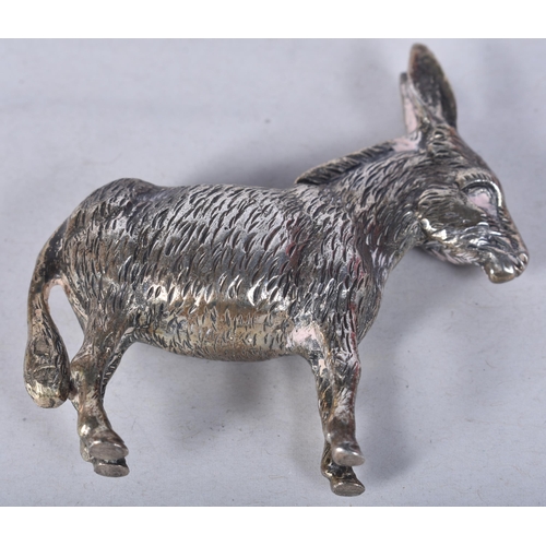 840 - Four Silver Animals.  Various marks incl 800 and 925.  Largest 5.7cm x 5.9cm x 1.6cm, total weight 1... 