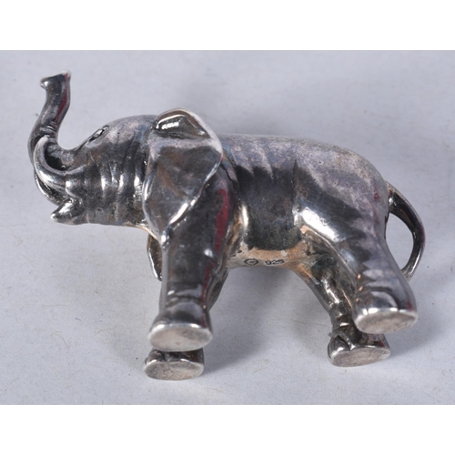 840 - Four Silver Animals.  Various marks incl 800 and 925.  Largest 5.7cm x 5.9cm x 1.6cm, total weight 1... 